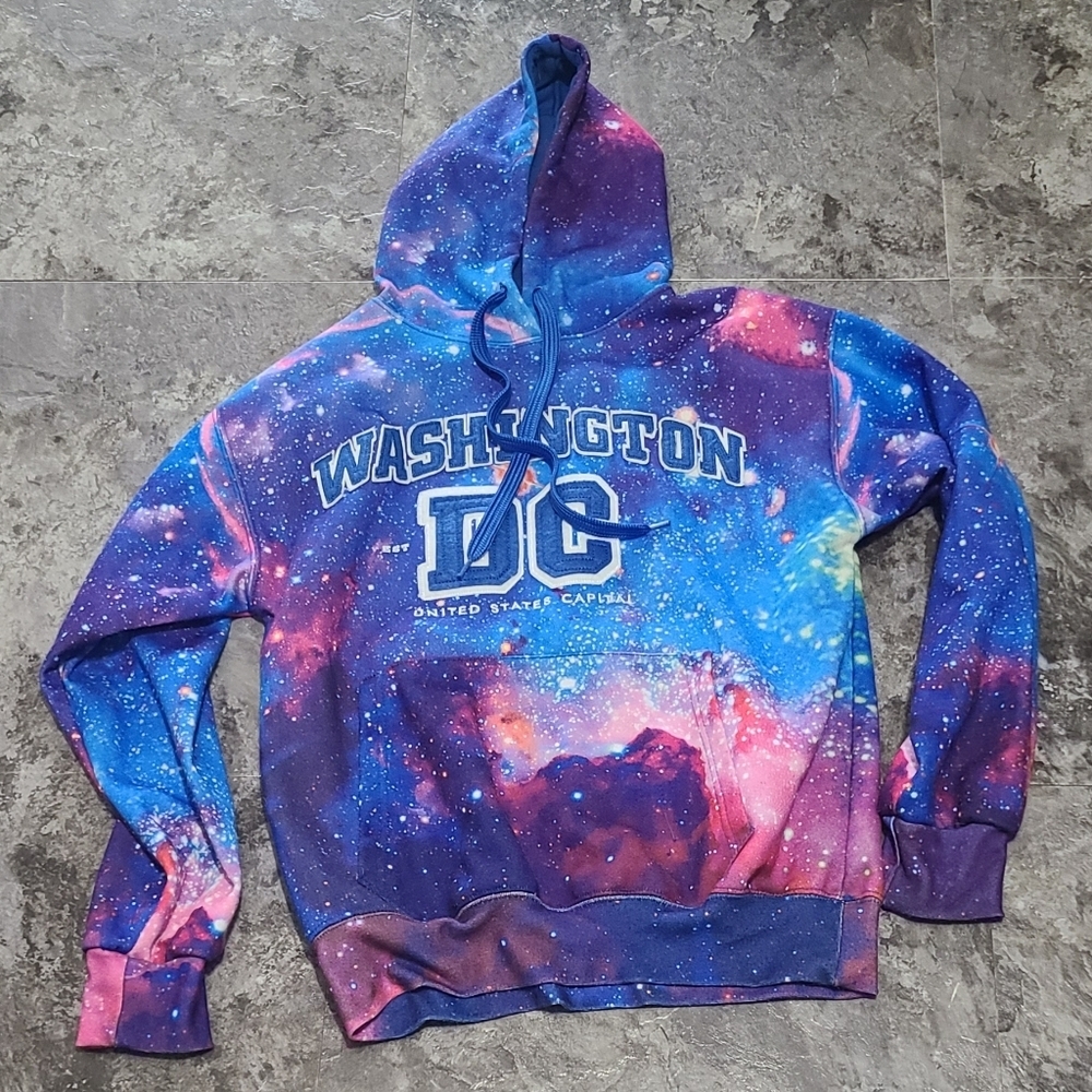 Unisex Galaxy Washington DC Hoodie Sweatshirt Size Medium - Picture 3 of 7